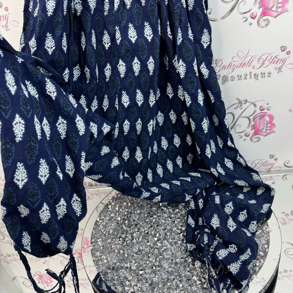 Desi weavess one piece jumper pants suit Blue Sleeveless Button-Down collared - Picture 12 of 16